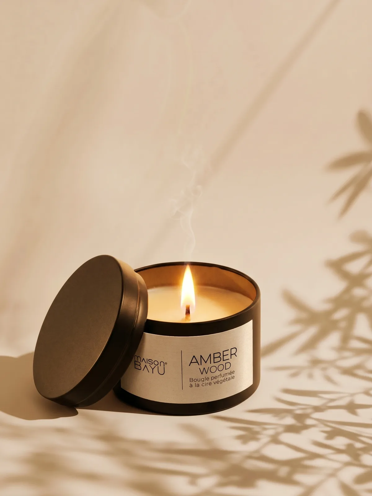 Bougie Amber Wood Boîte Métallique 80g