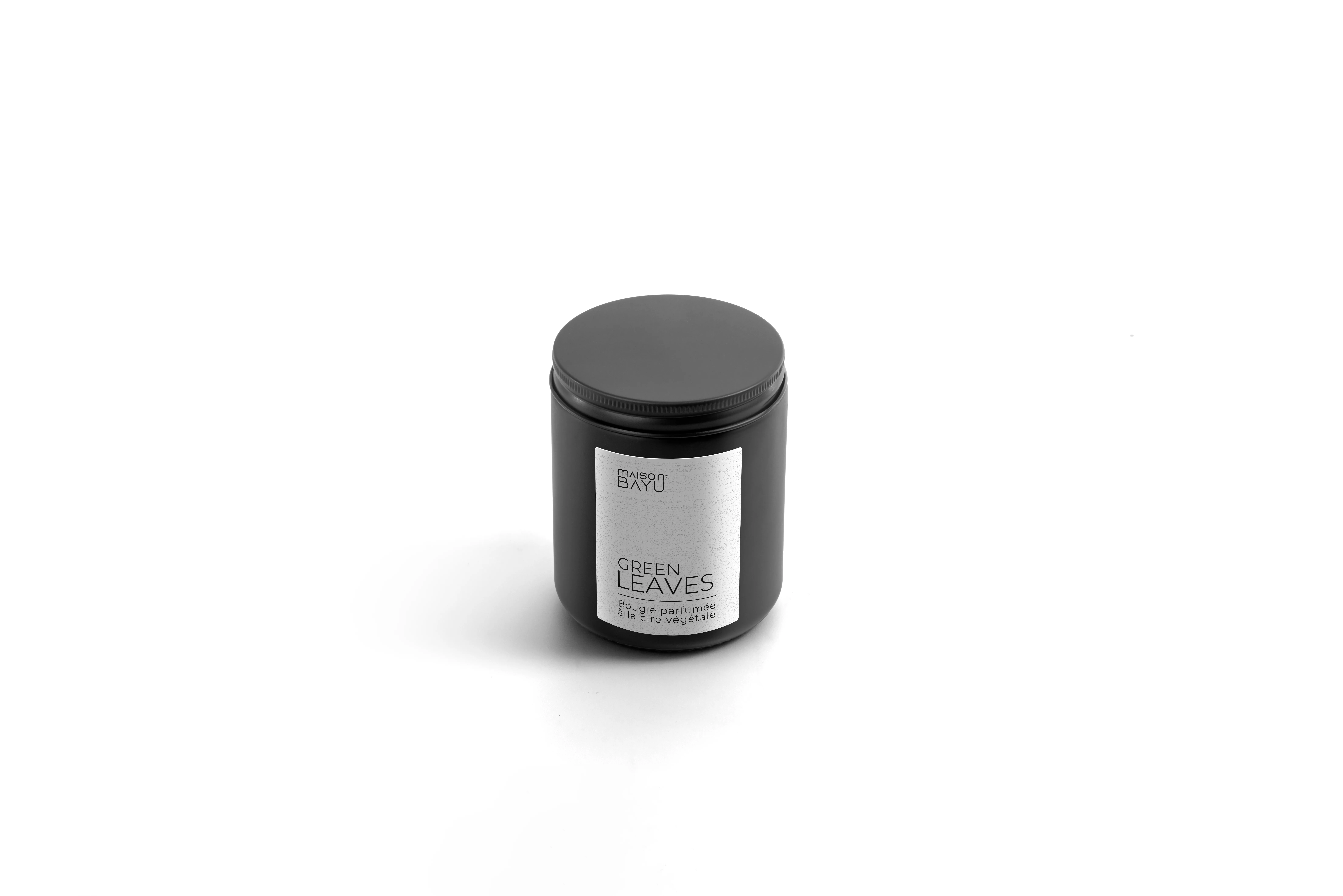 Bougie green leaves pot en verre 180 g